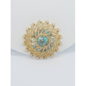 Vintage Sarah Coventry Faux Turquoise Brooch